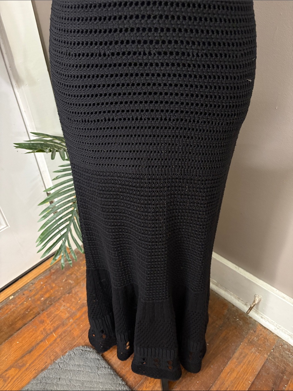 Proenza Schouler Black Sleeveless Crochet Maxi Dress Silk/cotton women’s medium - Picture 3 of 11